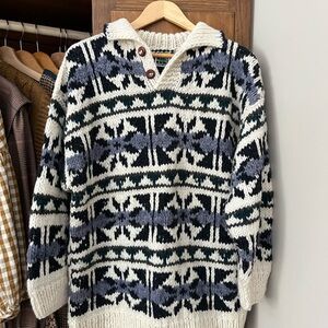Patterned Wool Pullover Sweater